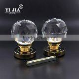 Interior Gilded Finish Clear Round Glass Door Handles Set