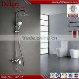 Luxury Double Handle 8 Inch Rainfall Shower Head Thermostatic Bath Shower Faucet Set thumbnail-3