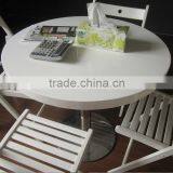 Round Solid Surface Dining Table , Solid Surface Table Top With Stainless Steel Table Base thumbnail-3