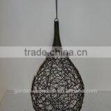 Wrought Iron Hanging Candle Holder Knotted Rattan Metal Lantern D10x20-44" thumbnail-1