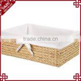Water Hyacinth Woven Home Daily Goods Storage Basket With Liner thumbnail-2