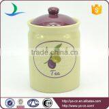 Green Decal Ceramic Food Storage Jars Wholesale thumbnail-2