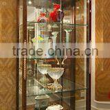 Luxury French Baroque Style Dining Room Glass Sideboard & Hutch/ 4-Door Handmade Carved Kitchen Cupboard Furniture thumbnail-2