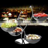 Stainless Steel Candy Nut Stand Serving Bowl Serveware With Handle thumbnail-1