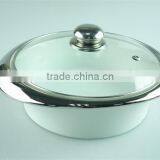 Stock Cheap Ceramics Tureen With Glass Cover and Silver Plating Line thumbnail-1