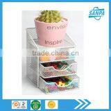 Fashion 4 Tier Metal Mesh Desk Storage/Desk Organizer/Stationery Holder thumbnail-1
