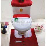 Christmas Holiday Decorations Toilet Seat Cover Mat Set Bathroom Sets Warm Toilet Sets thumbnail-1