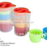 Sales promtion 6pcs set colorful plastic cup