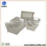 White Height 16cm Plastic Storage Basket Set Of 3 HX13-578 thumbnail-1