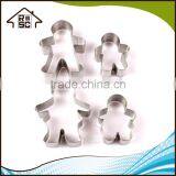 NBRSC Gingerbread Family Cookie Cutters Set of 4 Man Baking Pastry Cake Cookies Cutter thumbnail-5