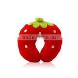 2017 New Products Cute Strawberry Bolster Cushion Camping Neck Support Cotton Fruit Pillow for Promotional Gifts