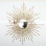 Gold Mirror Hammered Metal Frame Mirror thumbnail-2