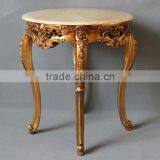 High Feet Golden Leaf Finish Side Table,french Style Coffee Table