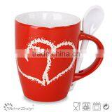 Ceramic Stoneware Coffee Mugs With Spoon thumbnail-1