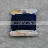 Wholesale 0.7mm Dark Blue 100% Bead Silk Threading Cord With Needle Attached thumbnail-1