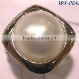 High End Jewelry Gold Pearl Ring Tahitian Pearl Ring thumbnail-2