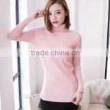 Slim Fit Soft Hand Feel Long Sleeve Knitted Pullover Wool High Neck Sweater for Women thumbnail-1