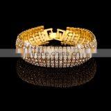 2017 New Summer Style Golden Luxury Crystal Bangle Bracelets Girls Womens thumbnail-1