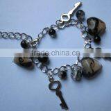 Key Charm With Glass Beads Bracelet thumbnail-1