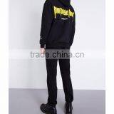 Oversized Men Hoodies Long Sleeves Ribbed Cotton Blends Fleece Logo Print Hoodies Custom Kangaroo Pocket thumbnail-3