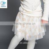 2017 Spring Kids Fleece Lining Pantskirt Mesh And Pleated Skirt With Leggings Girls Faux Twinset Skirt With Rose Pattern thumbnail-2