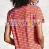 2017 Women Fashion T-shirt Cotton Striped Short Sleeve Printed OEM Service Wholesale thumbnail-2