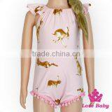 2LLY-097 Lovebaby Wholesale Rabbits Print Girls Easter Day Romper Stylish Pom Pom Jumpsuit Puffy Nice Baby Cheap Jumpsuit thumbnail-5