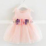 Wholesale Hot Sale Promotional Appliques Flowers Sleeveless Baby Girl Dress thumbnail-2