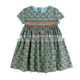 Floral Smocked Short Sleeve Girl Dress thumbnail-1