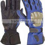 Leather Gauntlet Motorcycle Gloves thumbnail-1