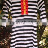 Cotton Long Shirts For Mom Plus Size Stripe Big Size For Lady Spring Blouse For Women White/Black Stripe Summer Long Top thumbnail-3