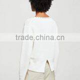 Women's Latest Design Round Collar Long Sleeve Cashmere Sweater With Wholelsale Price thumbnail-3