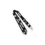 Flat Black ID Neck Lanyard With PVC Badge , Metal Hook thumbnail-1