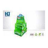 Green Four - Sided Beverage Display Stand / Green Tea Floor Stand Rack