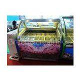 Portable Ice Cream Cooler With Curved Glass , -18 Degree Display Freezer 10 Pans thumbnail-1