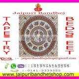 Jaipuri Bandhej Elephant Cotton Mandala Tapestry For USA thumbnail-1