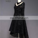 2017 Supplier Of Dress Long Sleeve Full Lace Front Short Back Long Black Prom Dress thumbnail-3