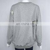 Ladies Sweatshirts Hole Cut Out Distressed Batwing Sleeve Sweater Sweatshirt thumbnail-4