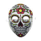 White EVA Mask Covered With Fabric With Multi-Flower Decoration for Halloween, Carnival and Party thumbnail-1