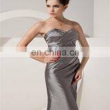 High Quality Grey Sweetheart Sleeveless Evening Gowns Floor Length Embroideried Ruched Mother Of The Bride Dress thumbnail-5