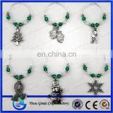Green Winter Wine Charms Christmas Wine Charms Tags Drink Markers Table Ornaments thumbnail-1