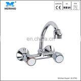 Wall Mounted Bridge Kitchen Taps With Double Lever Kitchen Mixer Faucet thumbnail-1