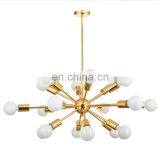 Hotel Project Antique Gold Glass Chandelier Home Decorative Led Metal Ceiling Chandelier Light thumbnail-1