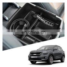 Interior Accessories Parts Silicone Armrest Rest Storage Box Center Control Console Organizer Tray For Kia Seltos 2018 2019 2020