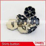 11.5mm Flower Rhinestone Enamel Plating Metalic Shirts Button thumbnail-4
