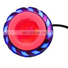 Rounded Motorcycle Color Headlamp Built-In LED Headlights With Breath Function 12-80V Double Angle Eyes U14 thumbnail-1