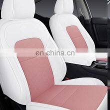 OEM Custom Automotive Parts & Accessories Black Red Standard SUV Seat True Genuine 5d Leather Sit Cover Kit for Cars thumbnail-4