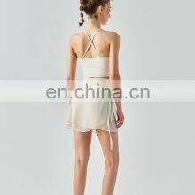 Breathable Straps Bra Match With Shorts Skirt 3 Piece Yoga Set Sexy Women Tennis Golf Sports Suit Set Girls Dancing Wear thumbnail-4