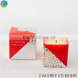 Wedding Decorative Red Glass Candle Holder / Reed Diffuser Bottles Wholesale / Copper Candle Jar Quality Choice