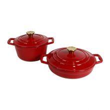 Cast Iron Enamel Casserole Cookware Soup and Stock Shallow Seafood Cooking Pot thumbnail-3